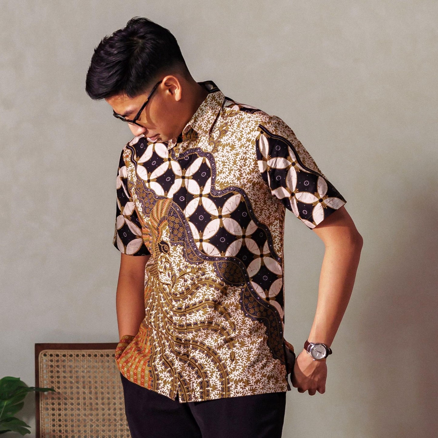 Bimosari - Mandalas Premium Men's Short Sleeve Batik Shirt