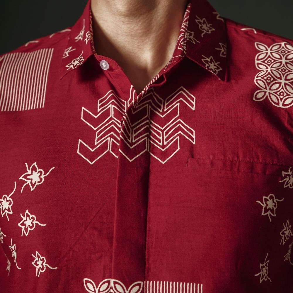 Carika - Mandalas Premium Men's Short Sleeve Batik Shirt