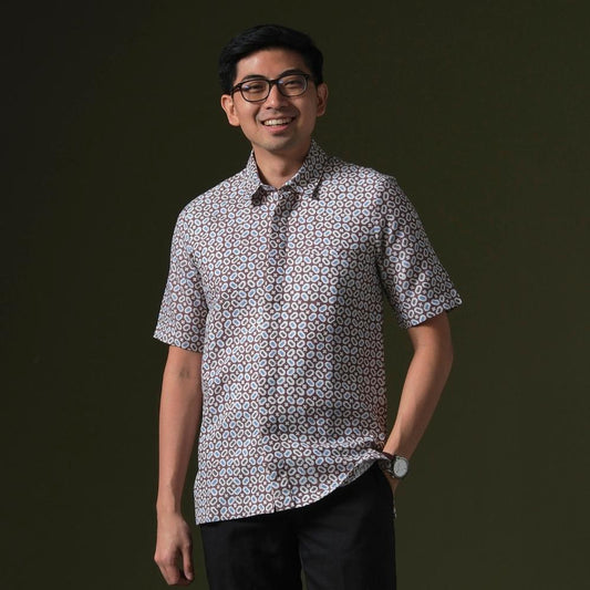 Medha - Mandalas Premium Men's Short Sleeve Batik Shirt