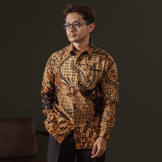 Meila - Mandalas Premium Men's Long Sleeve Batik Shirt