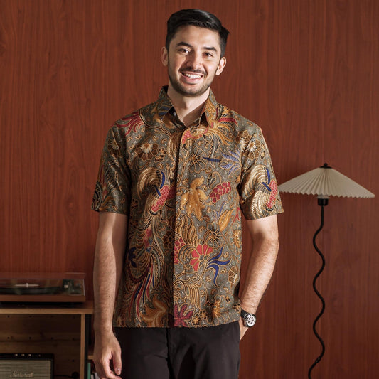 Abumo - Mandalas Kemeja Batik Pria Premium Lengan Pendek