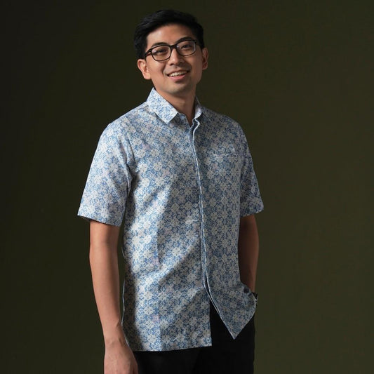 Ngatih - Mandalas Premium Men's Short Sleeve Batik Shirt