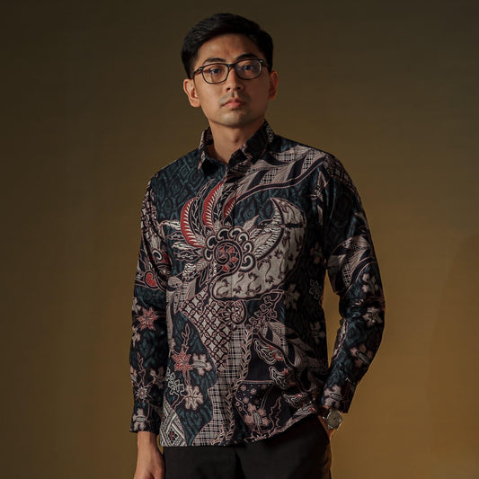 Angsabu - Mandalas Premium Men's Long Sleeve Batik Shirt