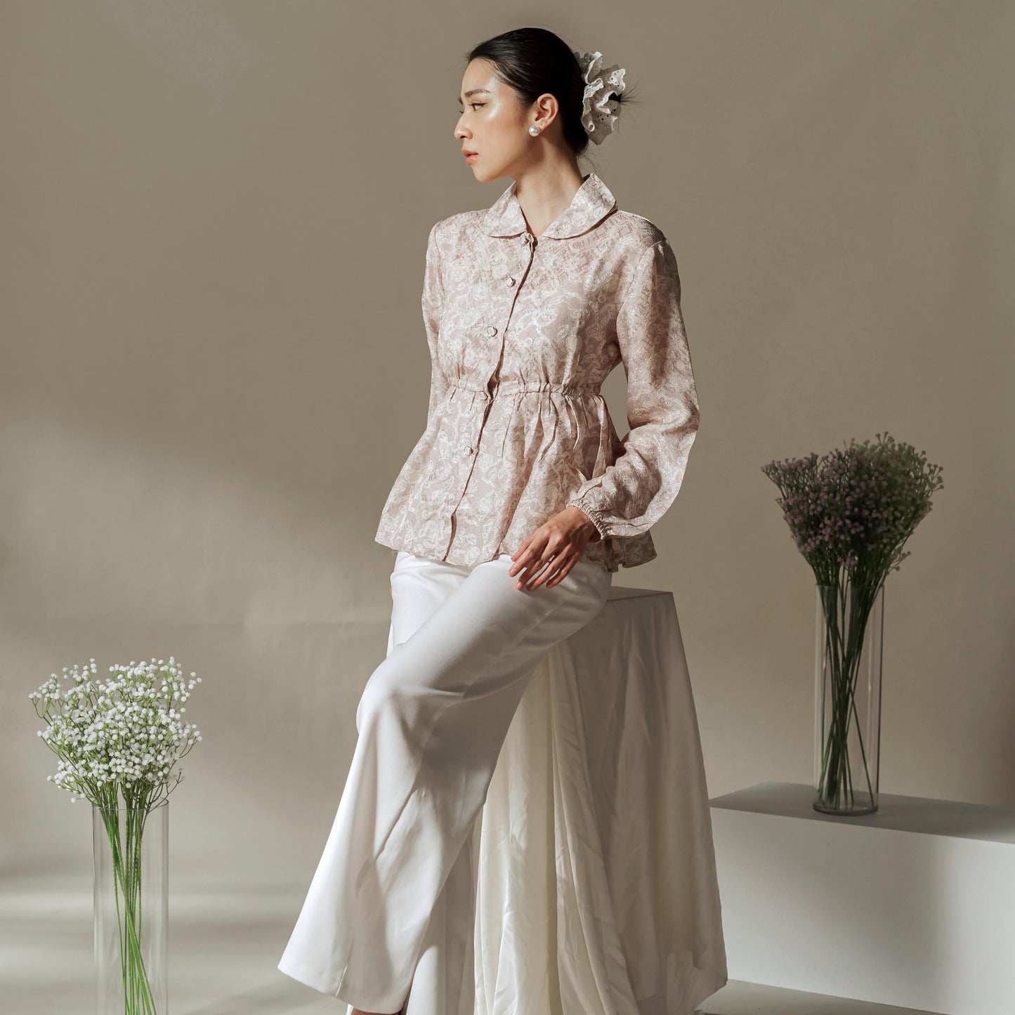 Karima Lengan Panjang - Mandalas Atasan Babydoll Wanita Outer Modern