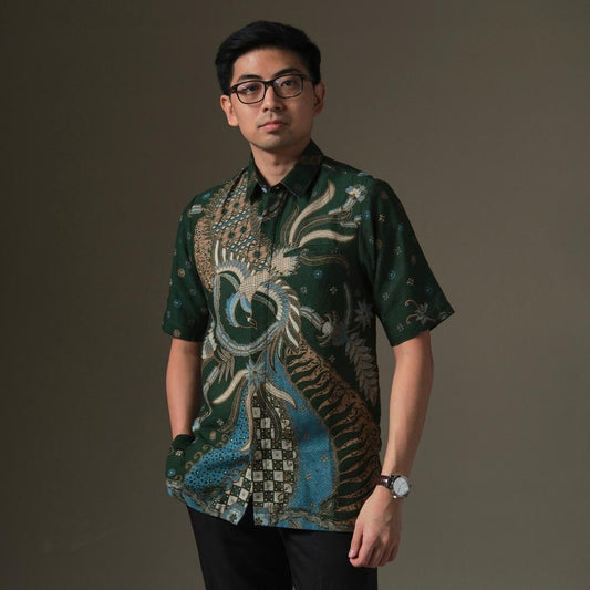 Skrodanta - Mandalas Premium Men's Short Sleeve Batik Shirt