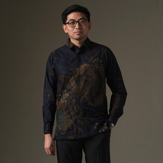 Grandavi - Mandalas Premium Men's Long Sleeve Batik Shirt