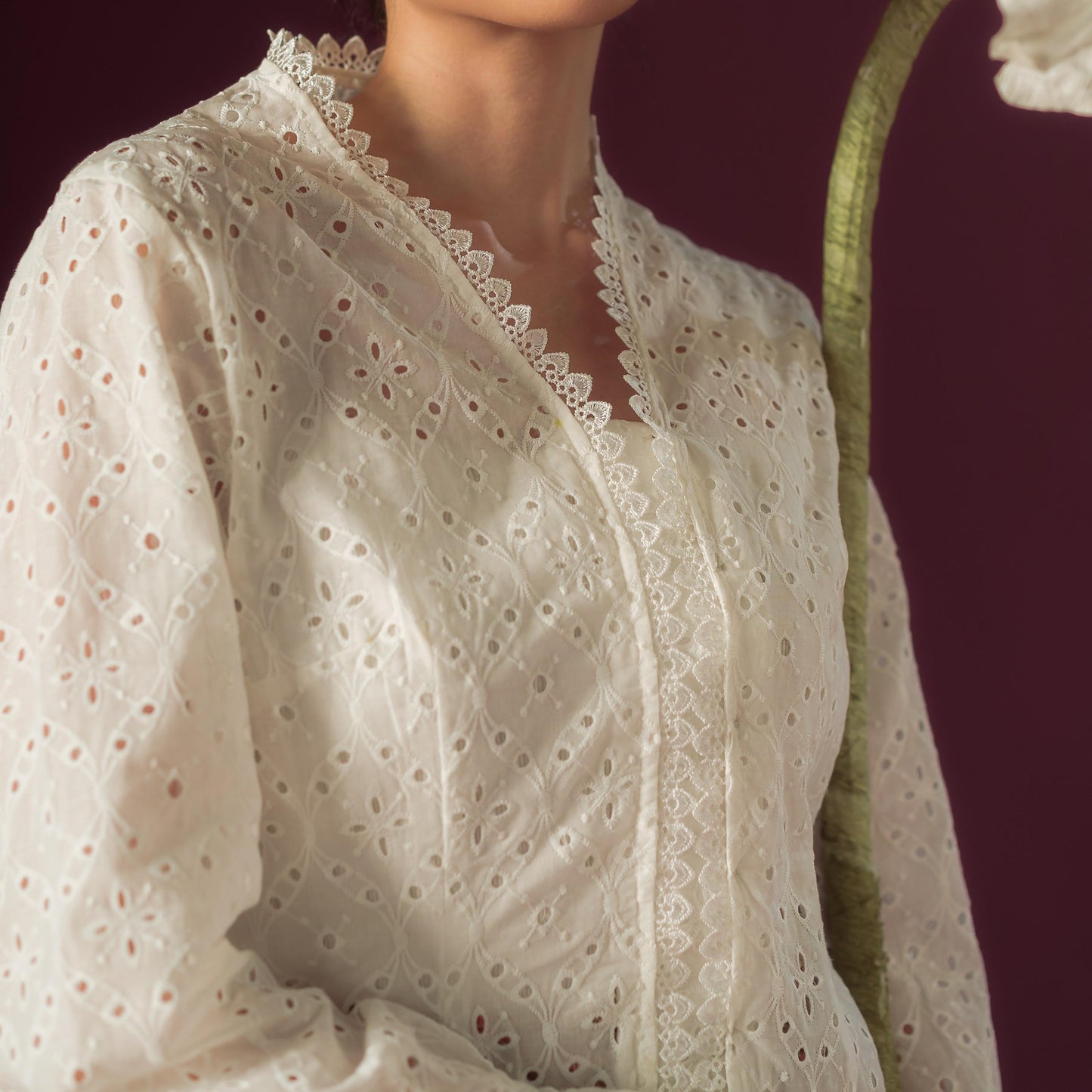 Celina Long Sleeve - Mandalas Women's Kebaya Top Modern Embroidered Cotton Outer