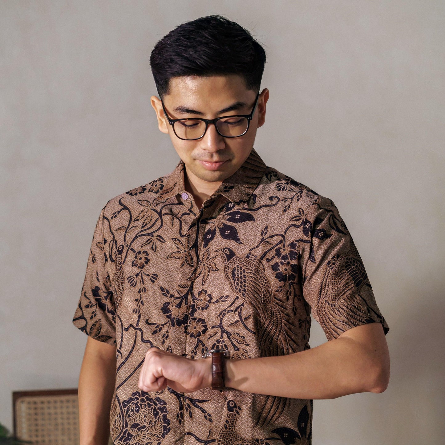 Cendrawasih - Mandalas Premium Men's Short Sleeve Batik Shirt