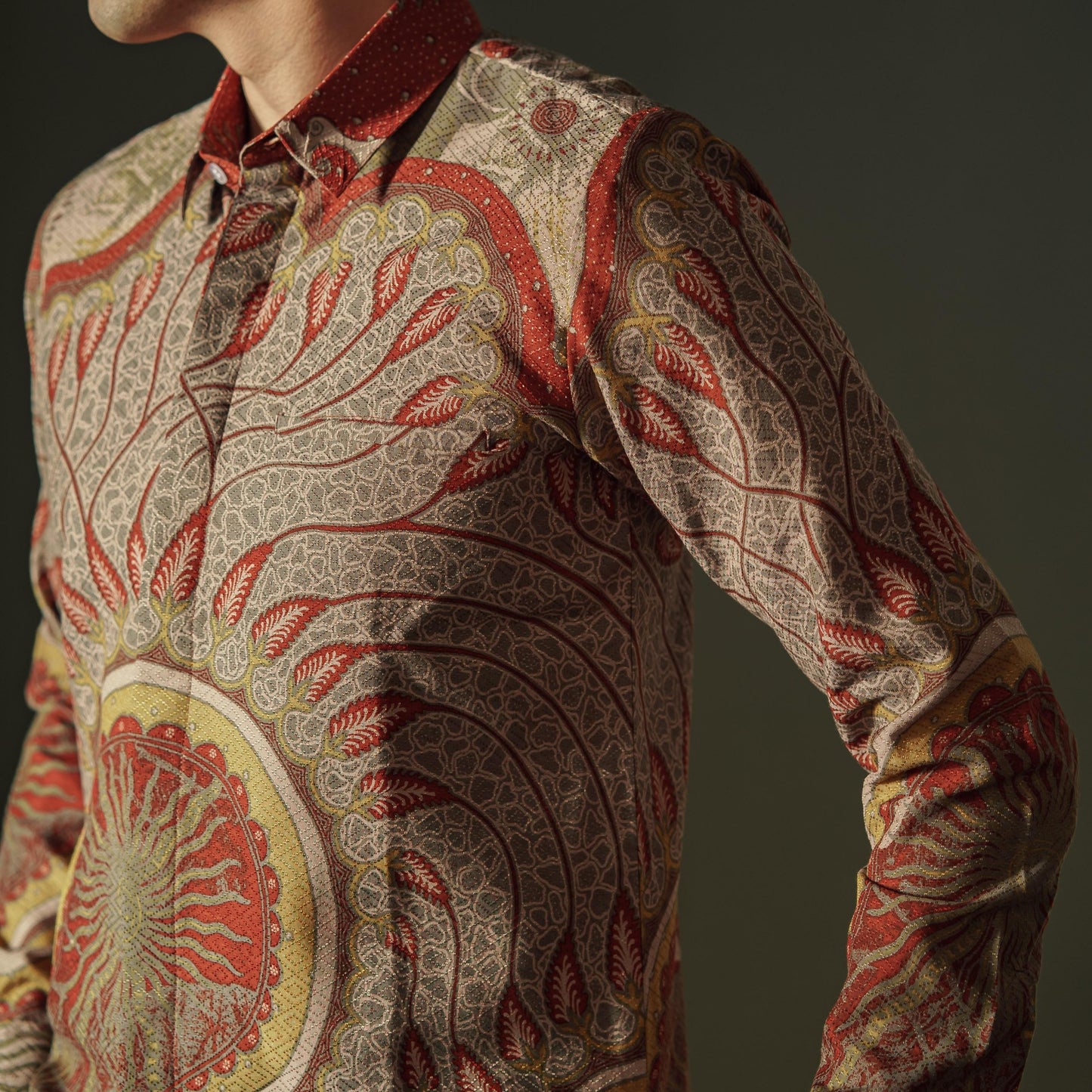 Marmor - Mandalas Premium Men's Long Sleeve Batik Shirt