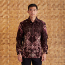 Genta - Mandalas Premium Men's Long Sleeve Batik Shirt - Mandalas