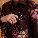 Genta - Mandalas Premium Men's Long Sleeve Batik Shirt - Mandalas