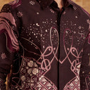 Genta - Mandalas Premium Men's Long Sleeve Batik Shirt - Mandalas