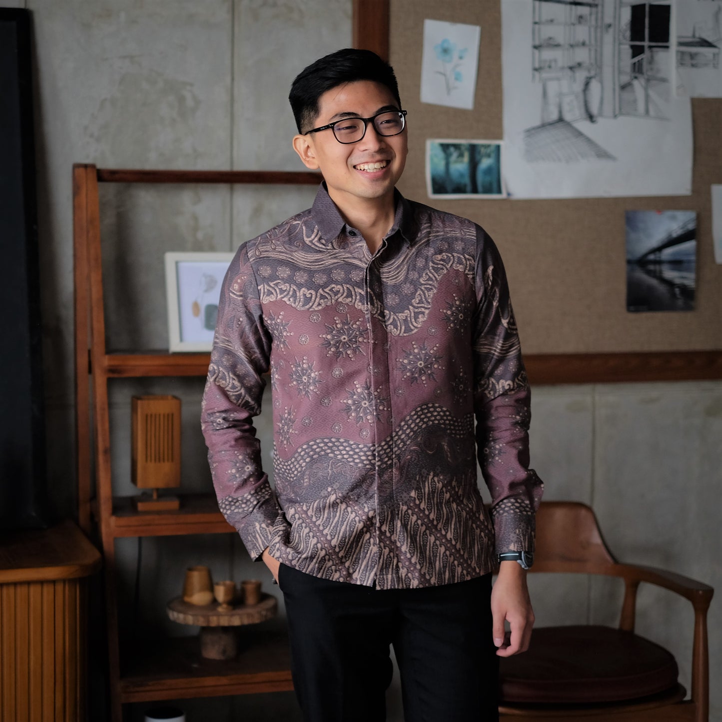 Delvid - Mandalas Kemeja Batik Pria Premium Lengan Panjang