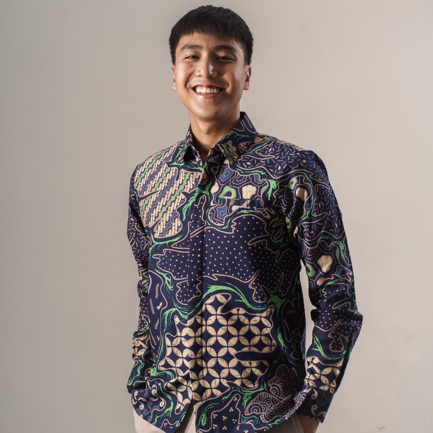 Roblujo - Mandalas Kemeja Batik Pria Premium Lengan Panjang