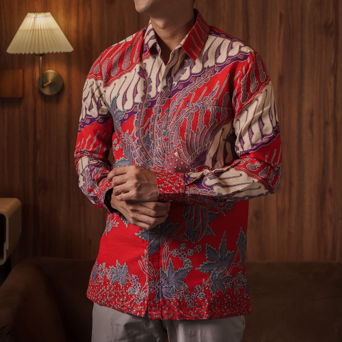 Carmine - Mandalas Kemeja Batik Pria Premium Lengan Panjang