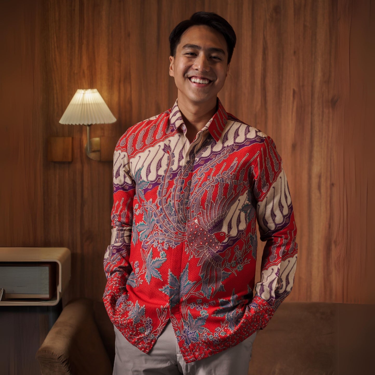 Carmine - Mandalas Kemeja Batik Pria Premium Lengan Panjang