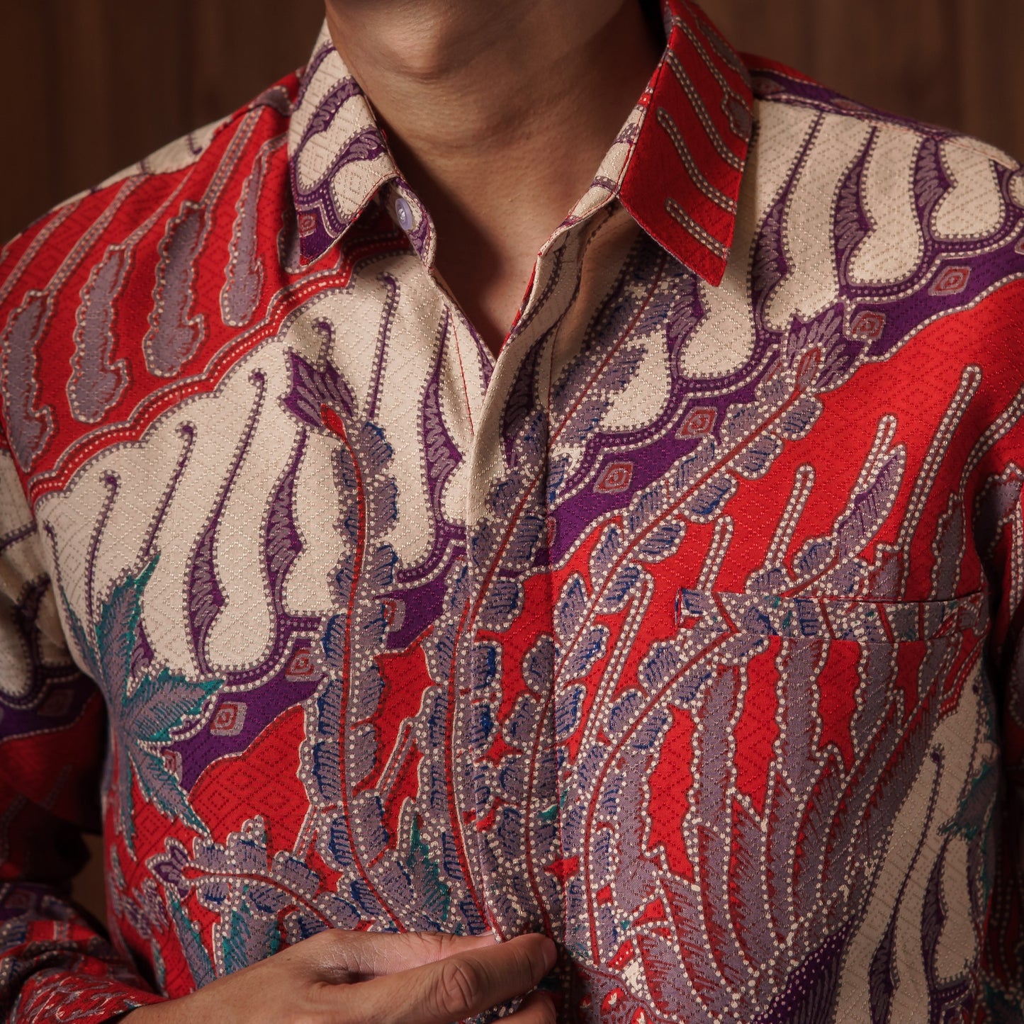 Carmine - Mandalas Kemeja Batik Pria Premium Lengan Panjang