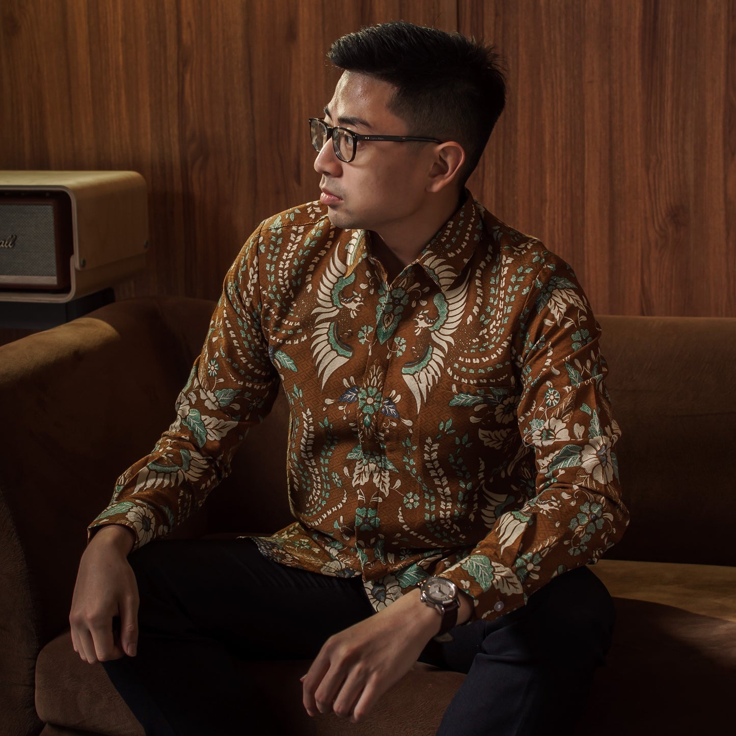 Kakao - Mandalas Kemeja Batik Pria Premium Lengan Panjang