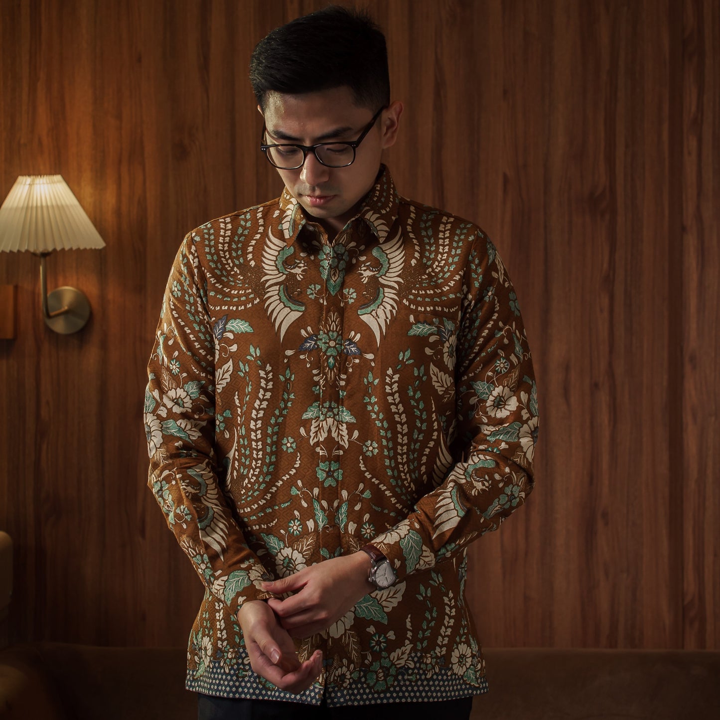 Kakao - Mandalas Kemeja Batik Pria Premium Lengan Panjang