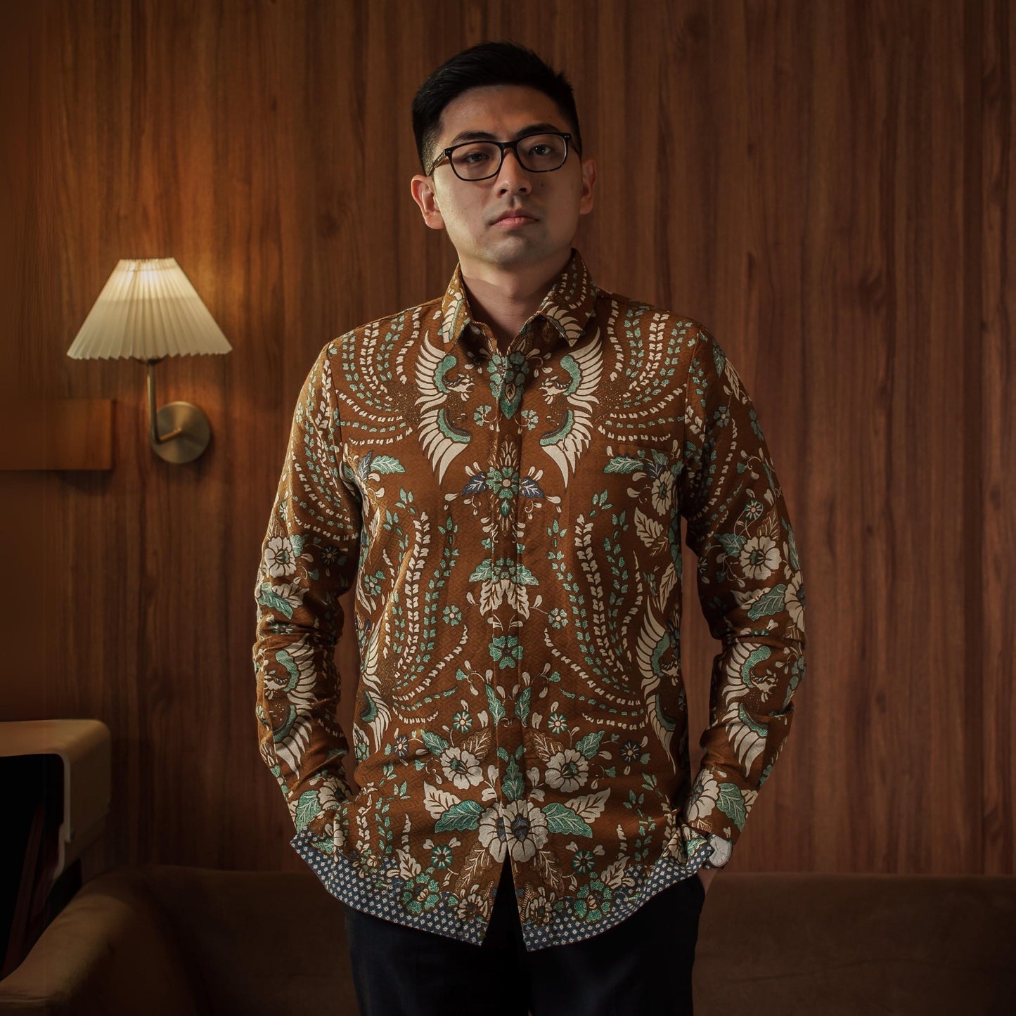 Kakao - Mandalas Kemeja Batik Pria Premium Lengan Panjang