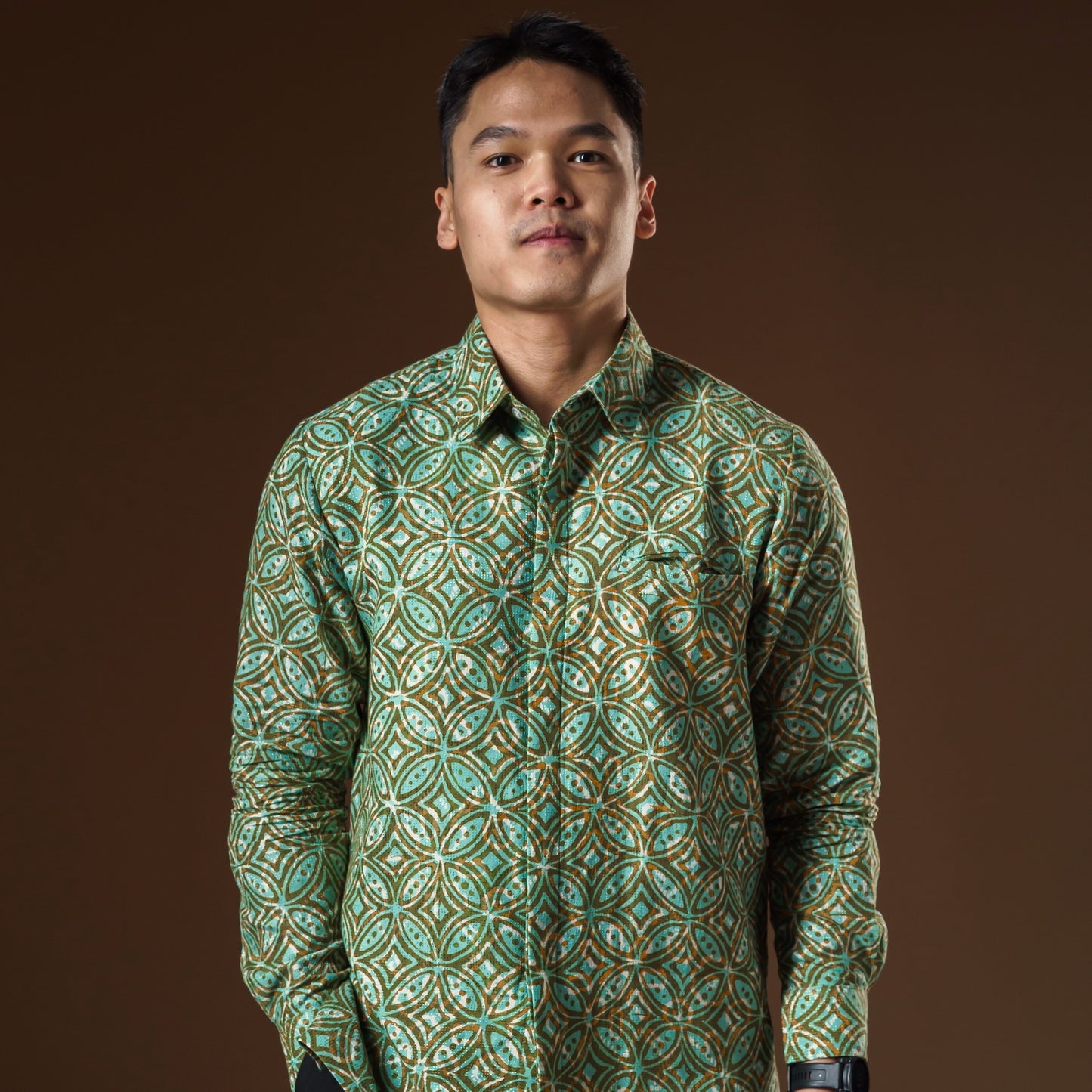 Zelena - Mandalas Kemeja Batik Pria Premium Lengan Panjang