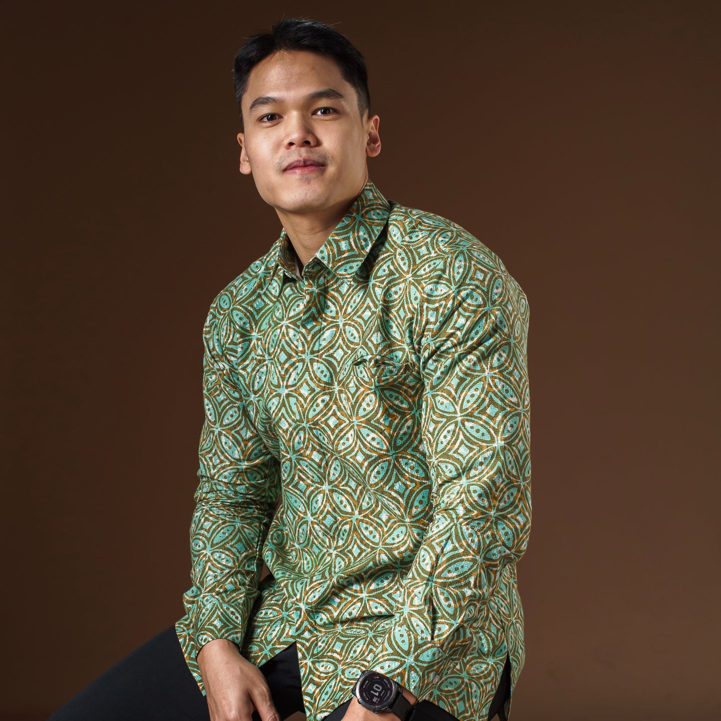 Zelena - Mandalas Kemeja Batik Pria Premium Lengan Panjang