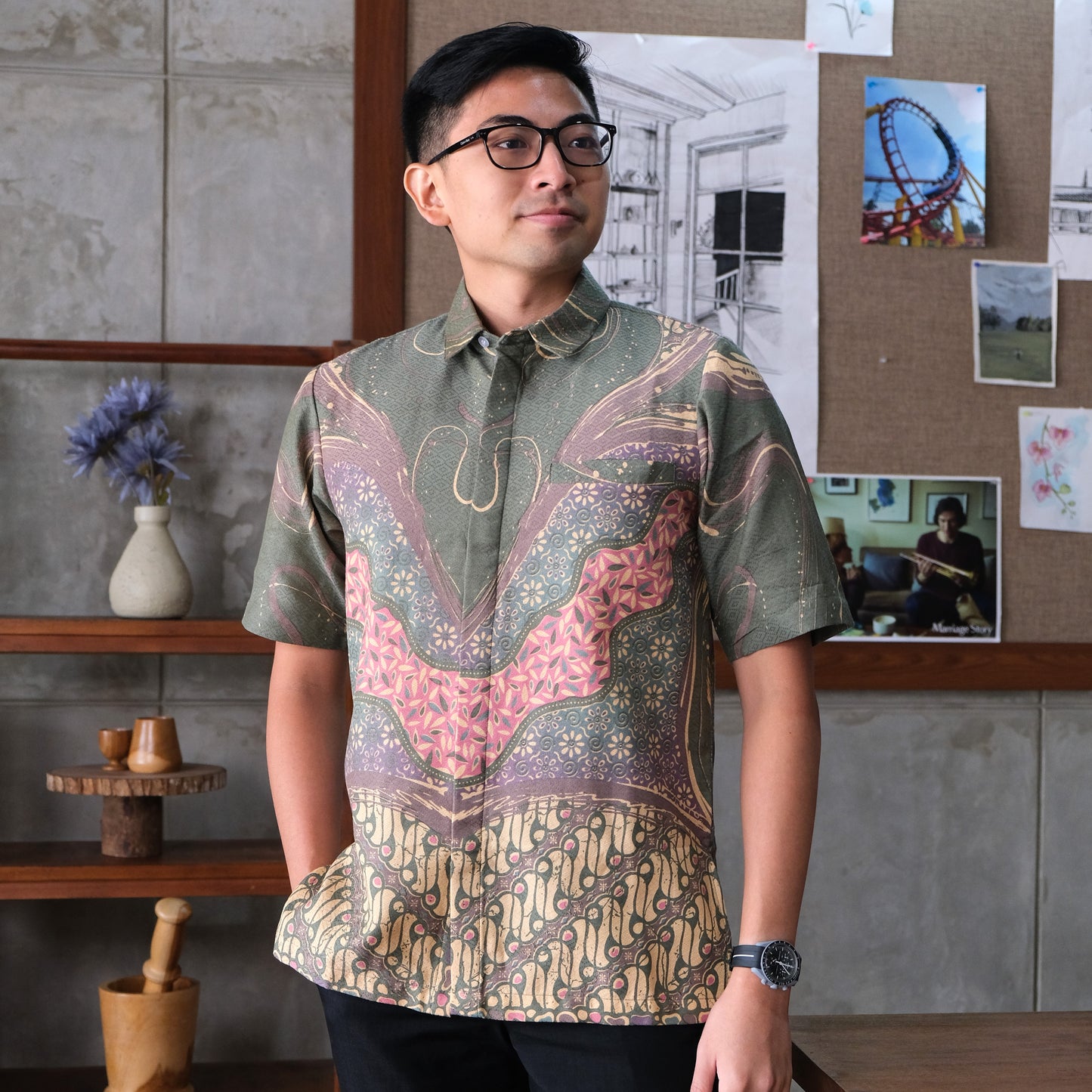 Dewat - Mandalas Kemeja Batik Pria Premium Lengan Pendek