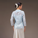 Jenar Blue Long Sleeve – Mandalas Women's Embroidered Organza - Mandalas