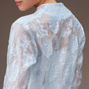 Jenar Blue Long Sleeve – Mandalas Women's Embroidered Organza - Mandalas