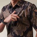 Kaladewa - Mandalas Premium Men's Short Sleeve Batik Shirt - Mandalas