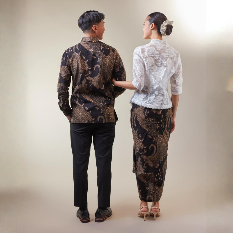 Kaladewa - Mandalas Set Sarimbit Couple Kemeja Lengan Panjang dan Rok Batik Premium - Mandalas