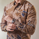 Laksminas - Mandalas Premium Men's Long Sleeve Batik Shirt - Mandalas