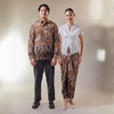 Laksminas - Mandalas Set Sarimbit Couple Kemeja Lengan Panjang dan Rok Batik Premium - Mandalas