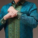 Marakata - Mandalas Kemeja Tenun Pria Songket Handmade Lengan Panjang Premium - Mandalas