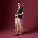 Meera Black Short Sleeve – Mandalas Women’s Encim Kebaya Embroidered Blouse in Cotton with Orchid Motif - Mandalas
