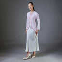 Meera Cherry Long Sleeve – Mandalas Women’s Encim Kebaya Embroidered Blouse in Soft Viscose with Orchid Motif - Mandalas