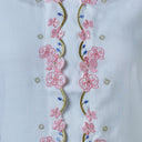 Meera Porcelain Long Sleeve – Mandalas Women’s Encim Kebaya Embroidered Blouse in Soft Viscose with Orchid Motif - Mandalas