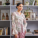 Mila Lengan Panjang - Mandalas Atasan Kebaya Wanita Outer Katun Bordir Modern Bunga - Mandalas