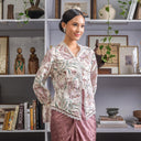 Mila Lengan Panjang - Mandalas Atasan Kebaya Wanita Outer Katun Bordir Modern Bunga - Mandalas