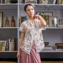 Mila Lengan Pendek - Mandalas Atasan Kebaya Wanita Outer Katun Bordir Modern Bunga - Mandalas