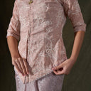 Nadine Blush Lengan Panjang - Mandalas Atasan Kebaya Wanita Outer Tencel Jacquard Bordir Modern - Mandalas