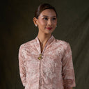 Nadine Blush Lengan Panjang - Mandalas Atasan Kebaya Wanita Outer Tencel Jacquard Bordir Modern - Mandalas