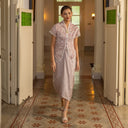 Nadine Blush Lengan Pendek - Mandalas Atasan Kebaya Wanita Outer Tencel Jacquard Bordir Modern - Mandalas