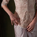 Nadine Latte Lengan Panjang - Mandalas Atasan Kebaya Wanita Outer Tencel Jacquard Bordir Modern - Mandalas