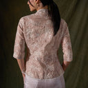 Nadine Latte Lengan Panjang - Mandalas Atasan Kebaya Wanita Outer Tencel Jacquard Bordir Modern - Mandalas