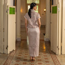Nadine Latte Lengan Pendek - Mandalas Atasan Kebaya Wanita Outer Tencel Jacquard Bordir Modern - Mandalas