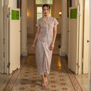 Nadine Latte Lengan Pendek - Mandalas Atasan Kebaya Wanita Outer Tencel Jacquard Bordir Modern - Mandalas