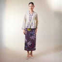 Naila Almond Long Sleeve - Mandalas Women's Embroidered Kebaya Blouse in Soft Slub Viscose - Mandalas
