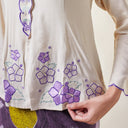 Naila Almond Long Sleeve - Mandalas Women's Embroidered Kebaya Blouse in Soft Slub Viscose - Mandalas