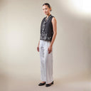 Naila Sleeveless - Mandalas Women's Floral Embroidered Encim Kebaya Blouse - Mandalas